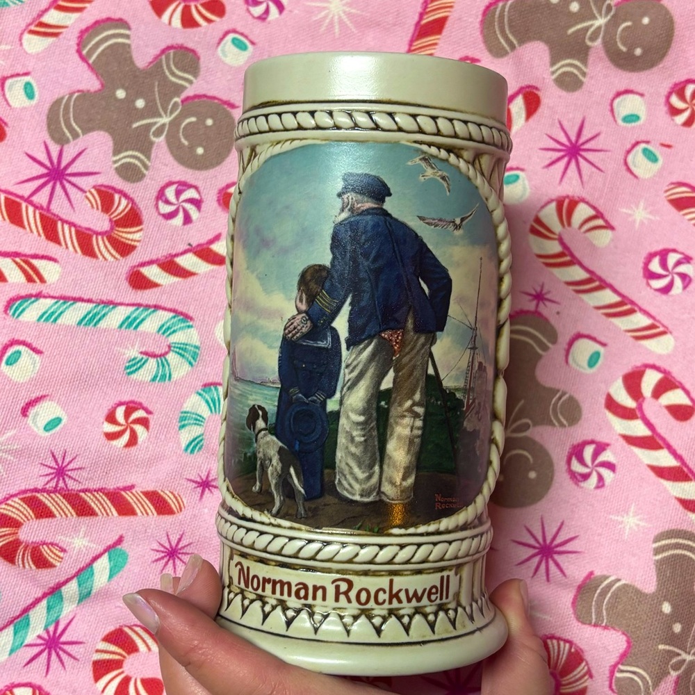 Vintage Stein Beer Mug Norman Rockwell “Looking Out To Sea” Collectors Stein